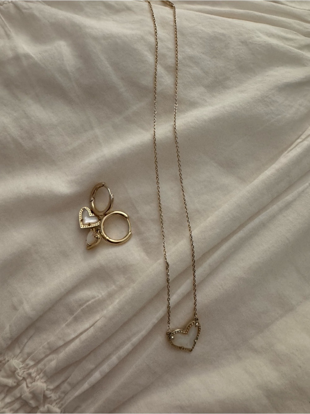 Kendra Scott Delicate Gold Heart Necklace and Charm Earring Set